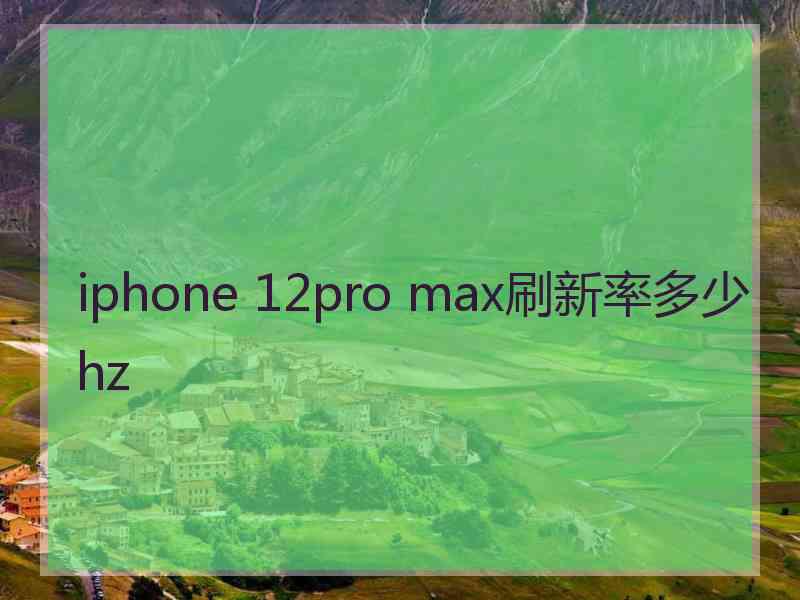 iphone 12pro max刷新率多少hz