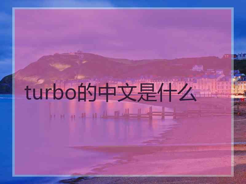 turbo的中文是什么