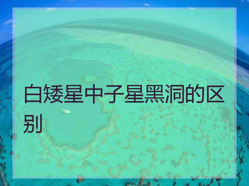 白矮星中子星黑洞的区别