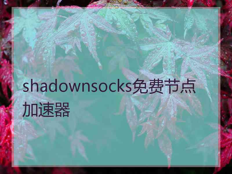 shadownsocks免费节点加速器