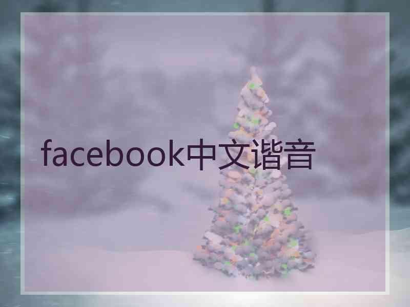 facebook中文谐音