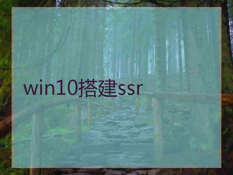 win10搭建ssr