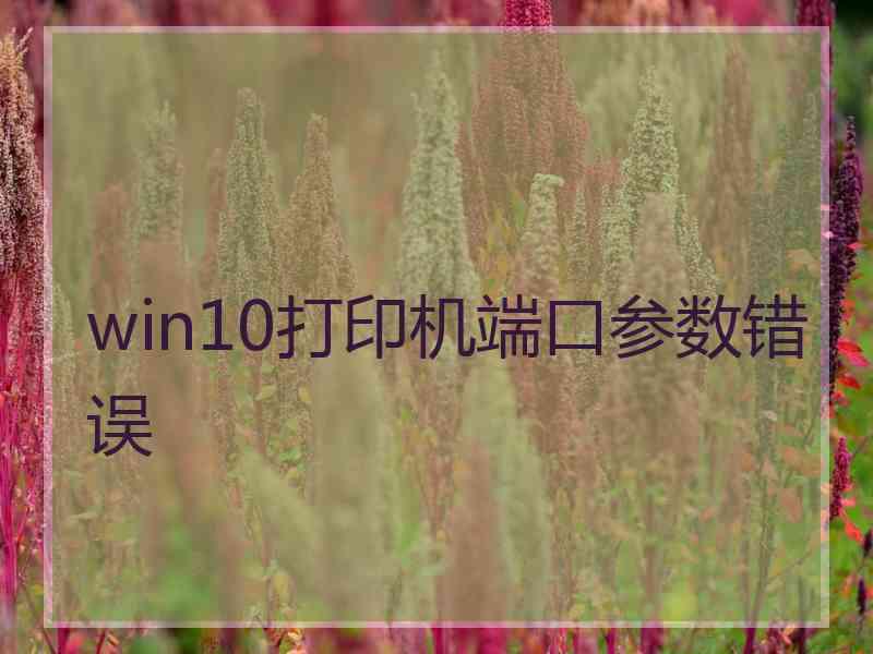 win10打印机端口参数错误