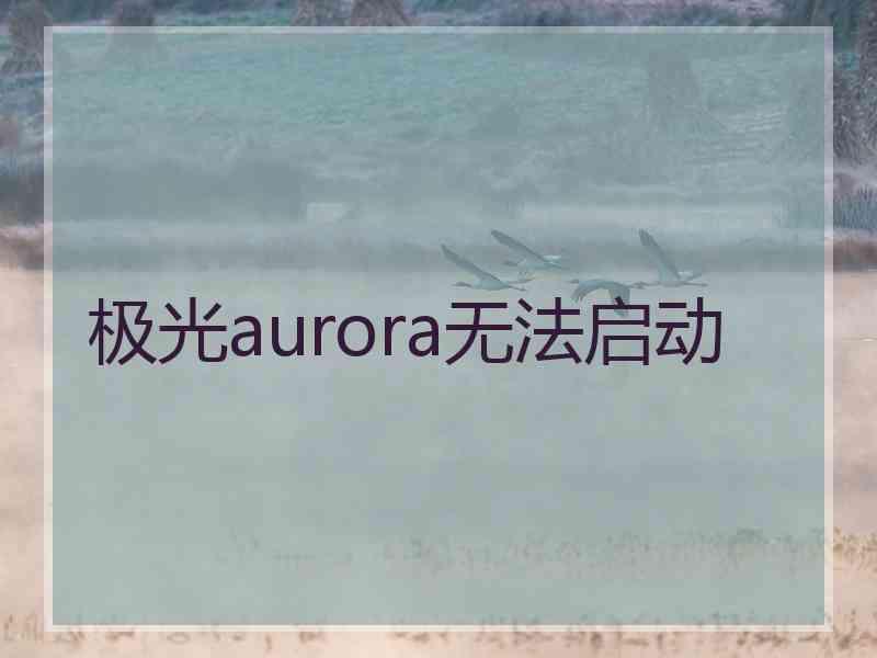 极光aurora无法启动