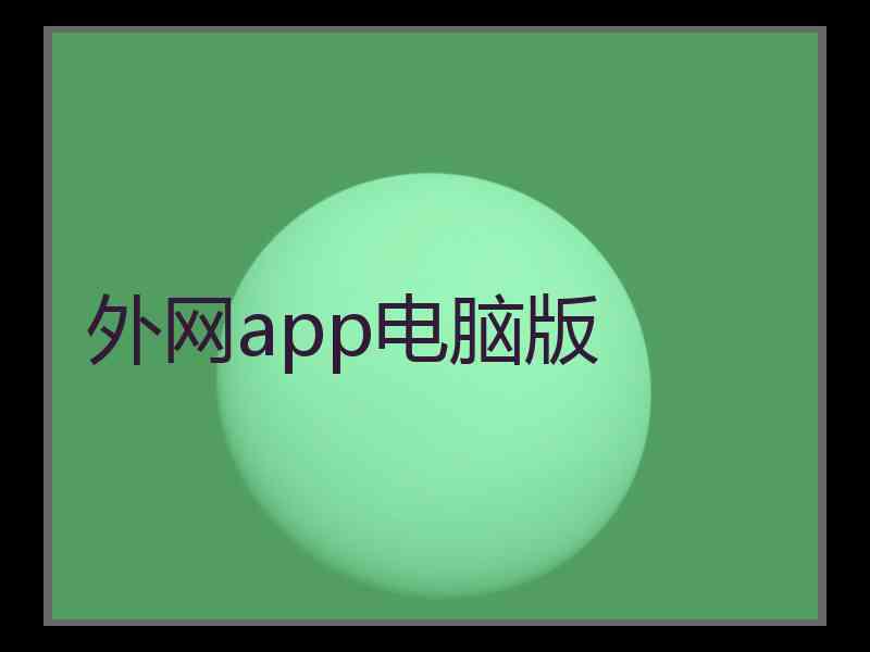 外网app电脑版