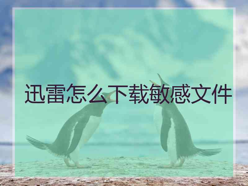 迅雷怎么下载敏感文件