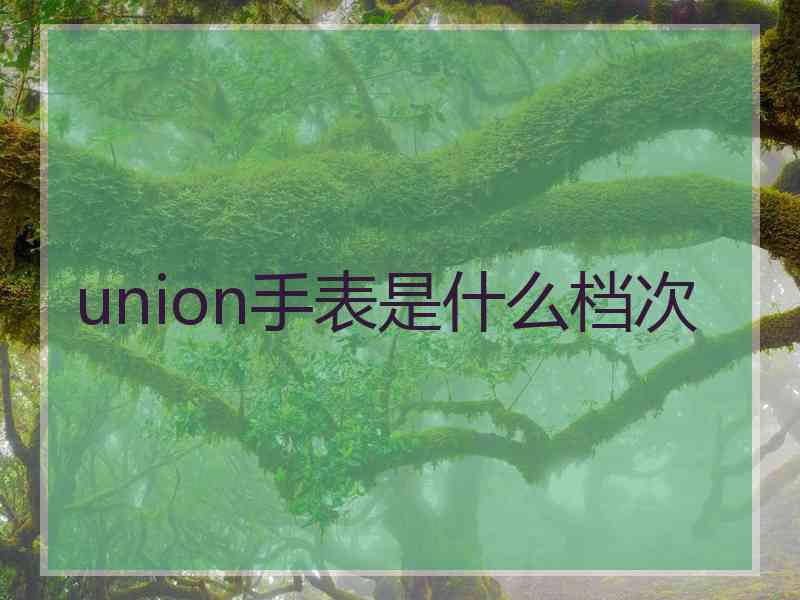 union手表是什么档次