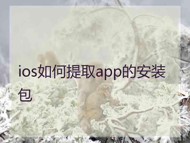 ios如何提取app的安装包