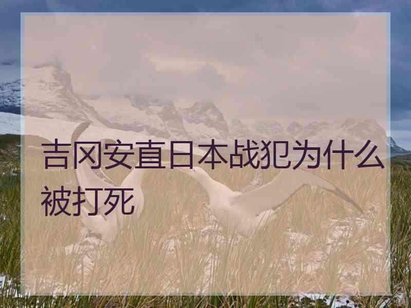 吉冈安直日本战犯为什么被打死