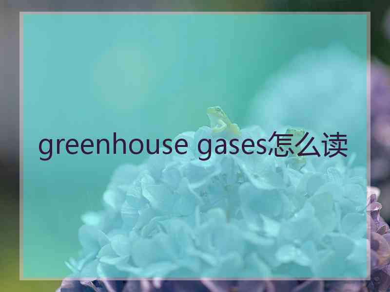 greenhouse gases怎么读