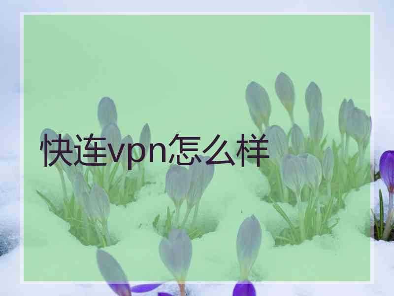 快连vpn怎么样