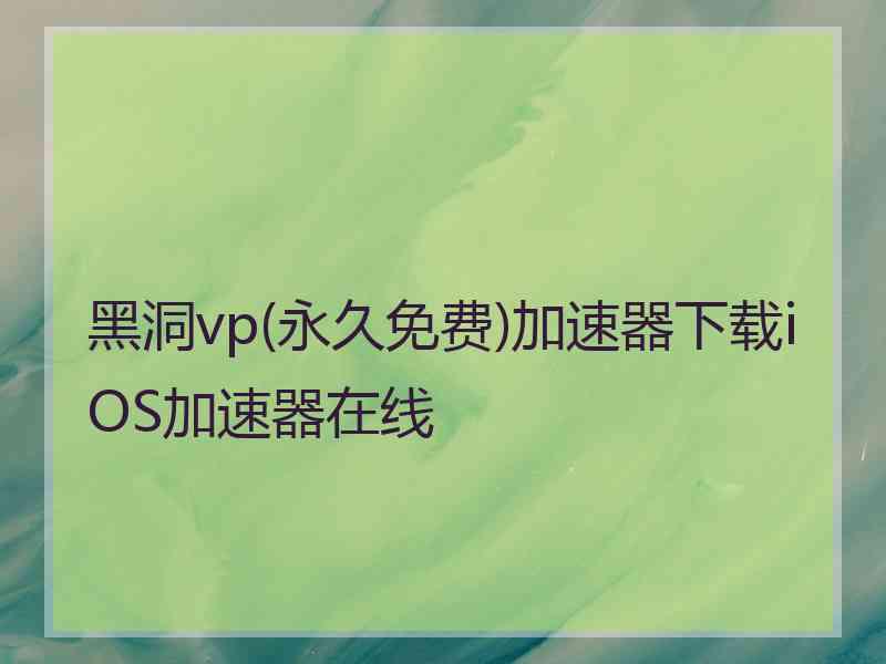 黑洞vp(永久免费)加速器下载iOS加速器在线