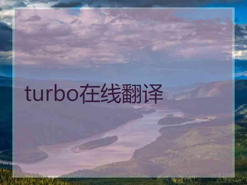 turbo在线翻译