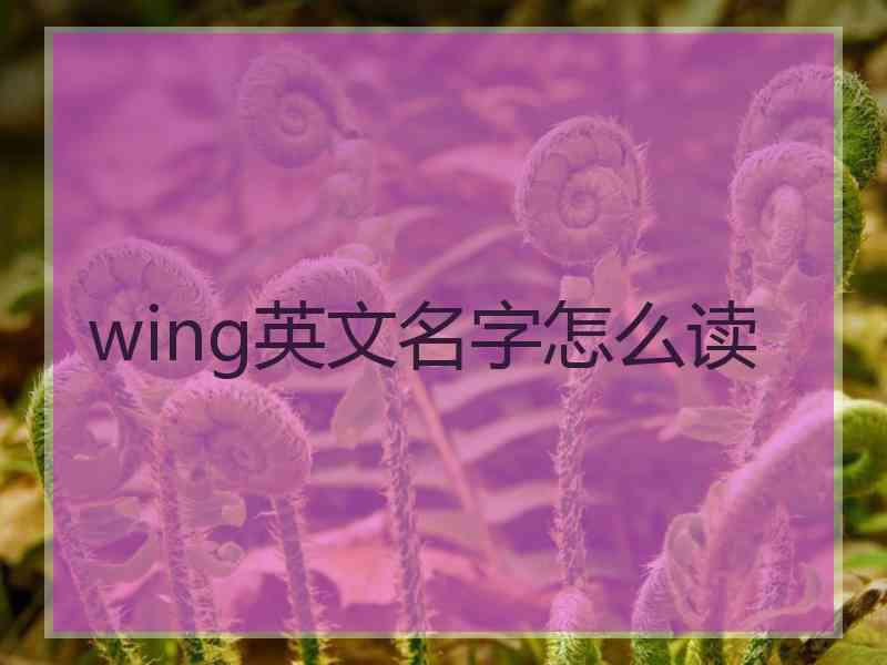 wing英文名字怎么读