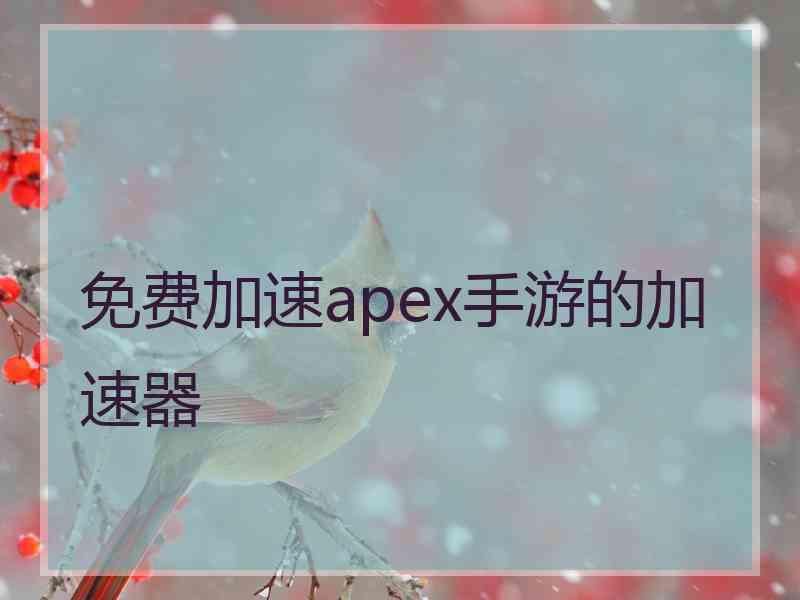 免费加速apex手游的加速器