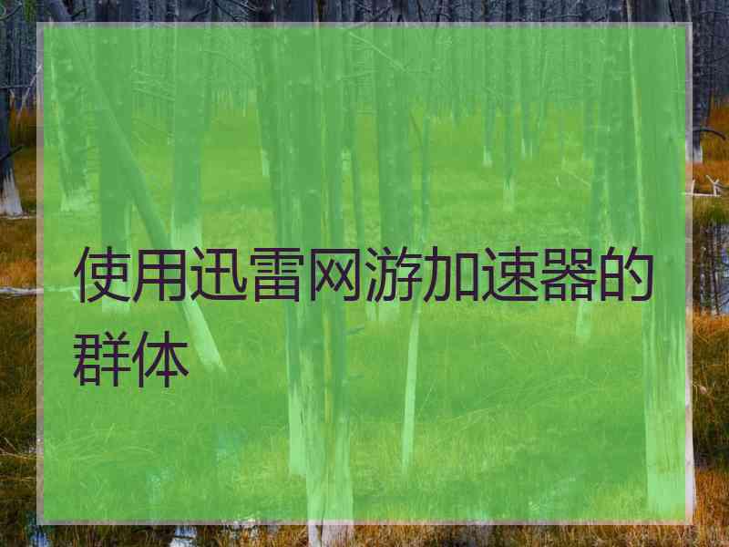 使用迅雷网游加速器的群体