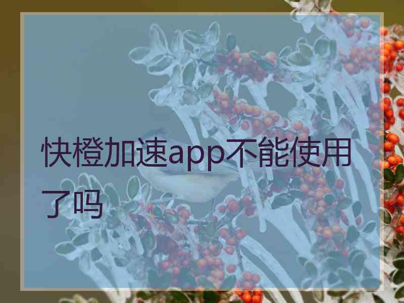 快橙加速app不能使用了吗