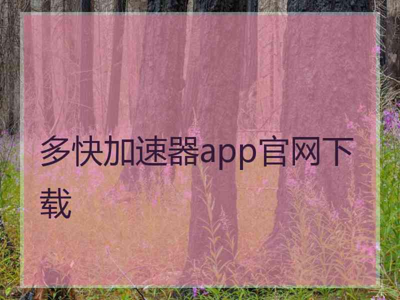 多快加速器app官网下载