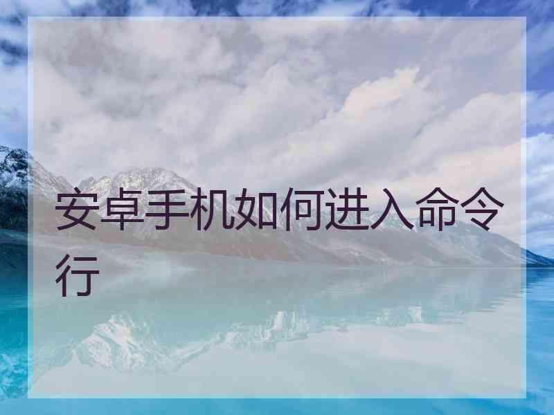 安卓手机如何进入命令行