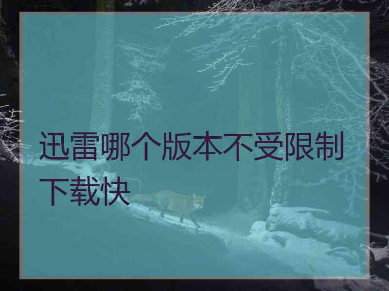 迅雷哪个版本不受限制下载快