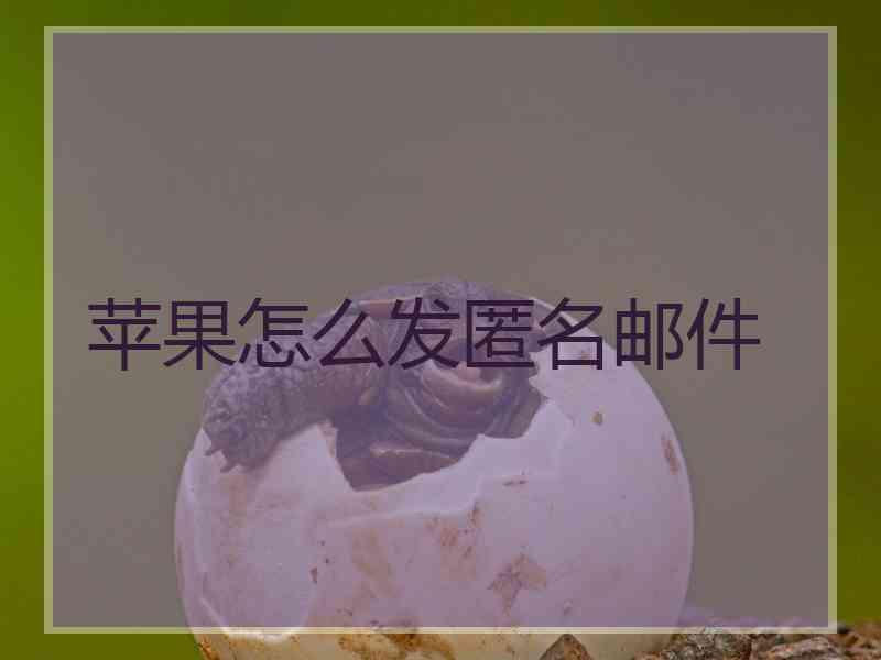 苹果怎么发匿名邮件