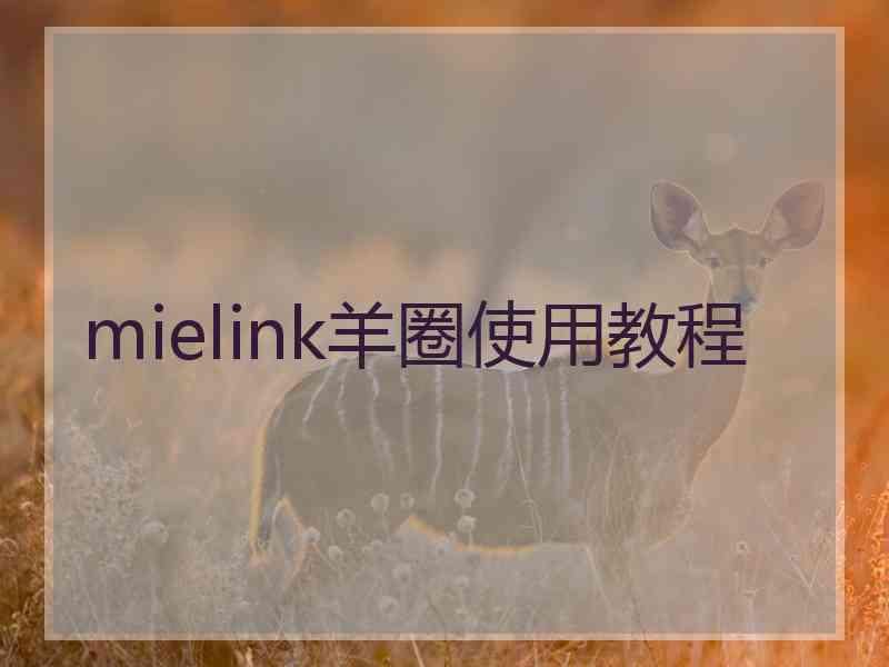 mielink羊圈使用教程