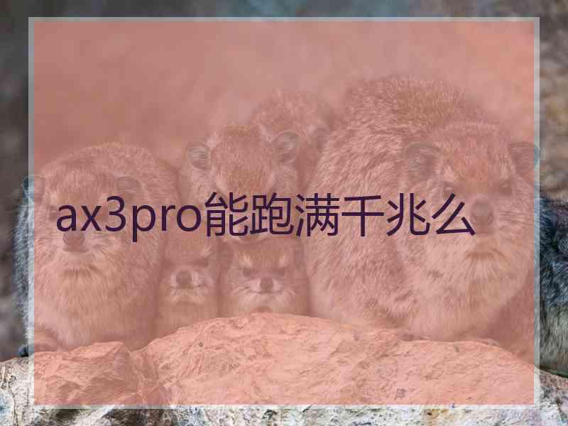 ax3pro能跑满千兆么