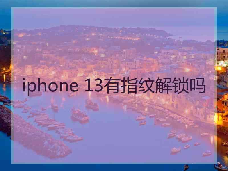 iphone 13有指纹解锁吗