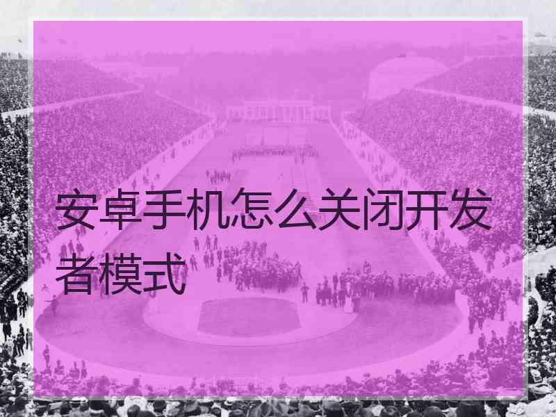 安卓手机怎么关闭开发者模式