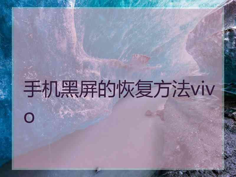 手机黑屏的恢复方法vivo