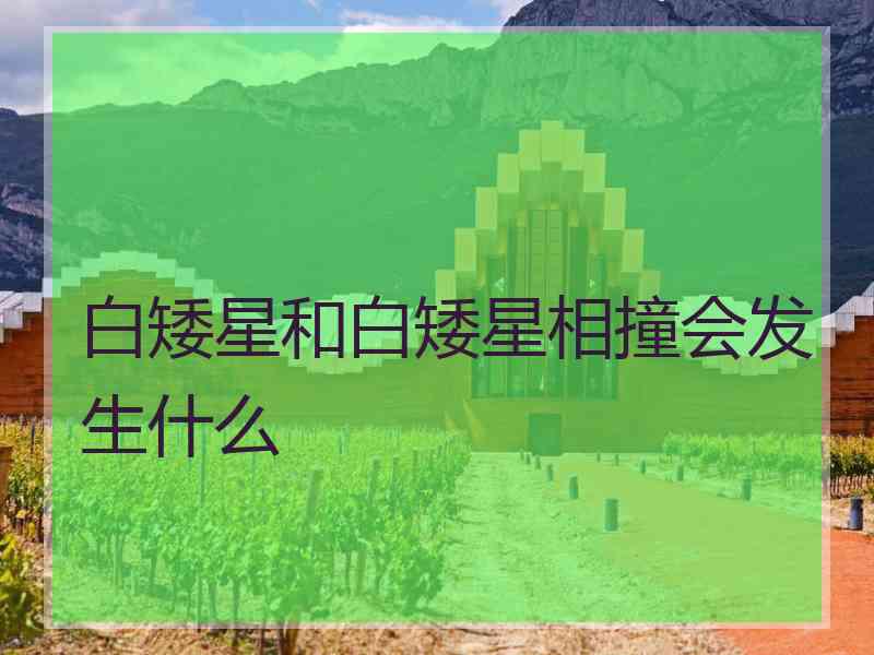 白矮星和白矮星相撞会发生什么