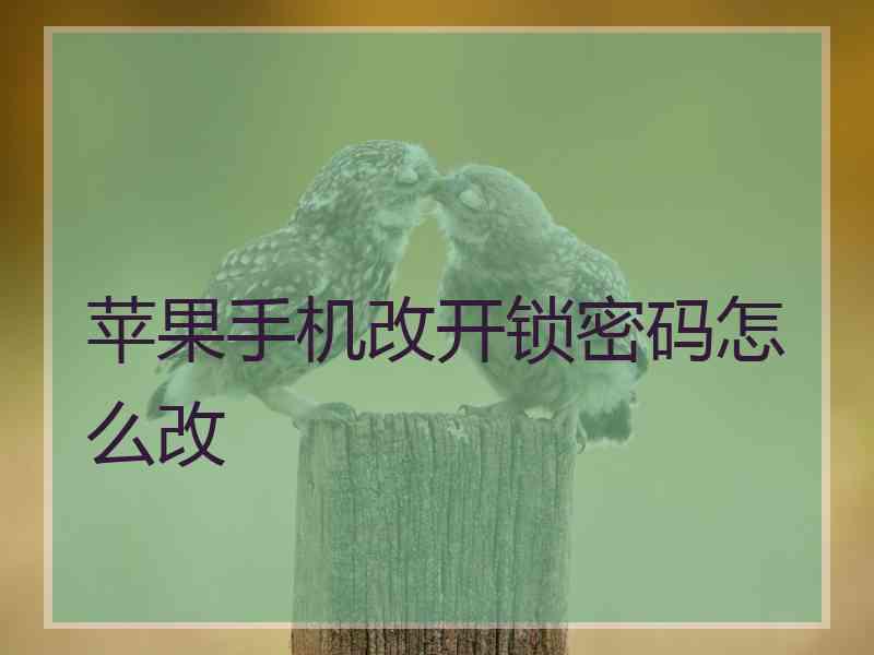 苹果手机改开锁密码怎么改