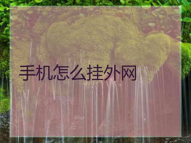 手机怎么挂外网