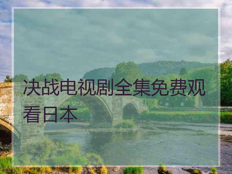 决战电视剧全集免费观看日本