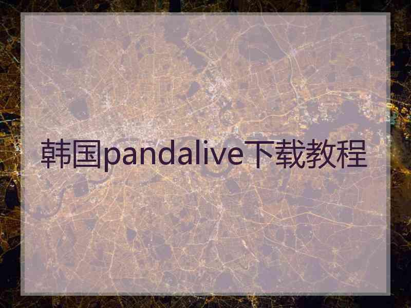 韩国pandalive下载教程