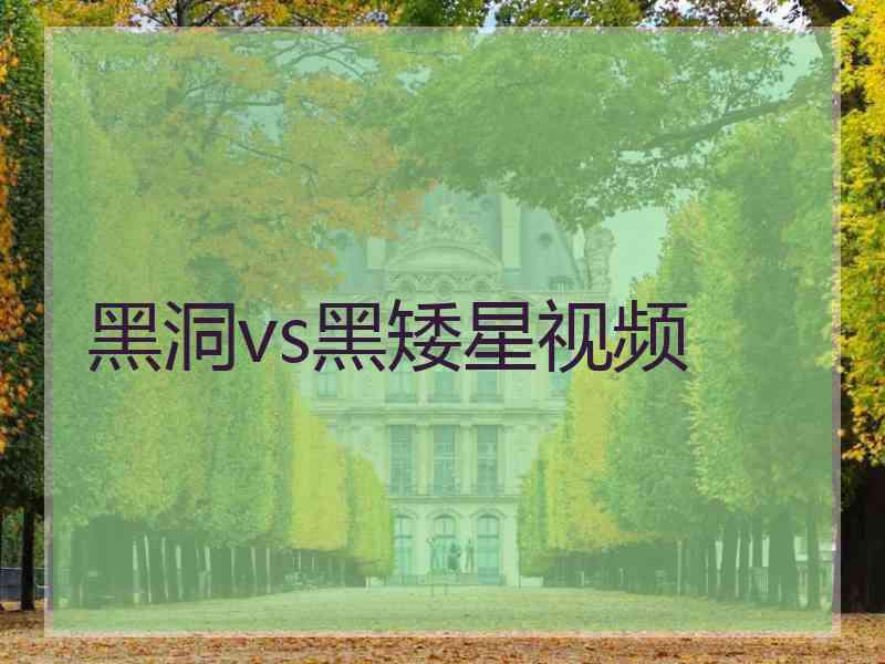 黑洞vs黑矮星视频