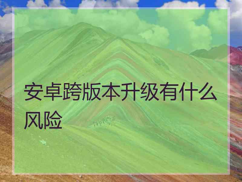 安卓跨版本升级有什么风险