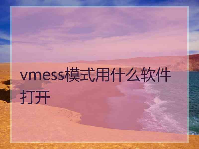 vmess模式用什么软件打开