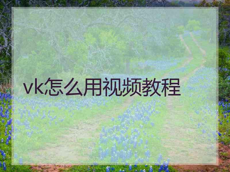 vk怎么用视频教程