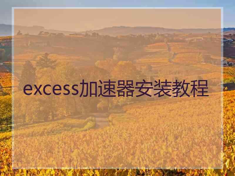 excess加速器安装教程