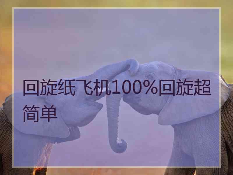 回旋纸飞机100%回旋超简单