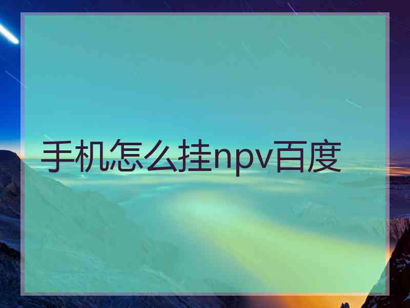 手机怎么挂npv百度