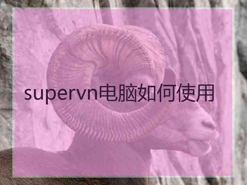 supervn电脑如何使用