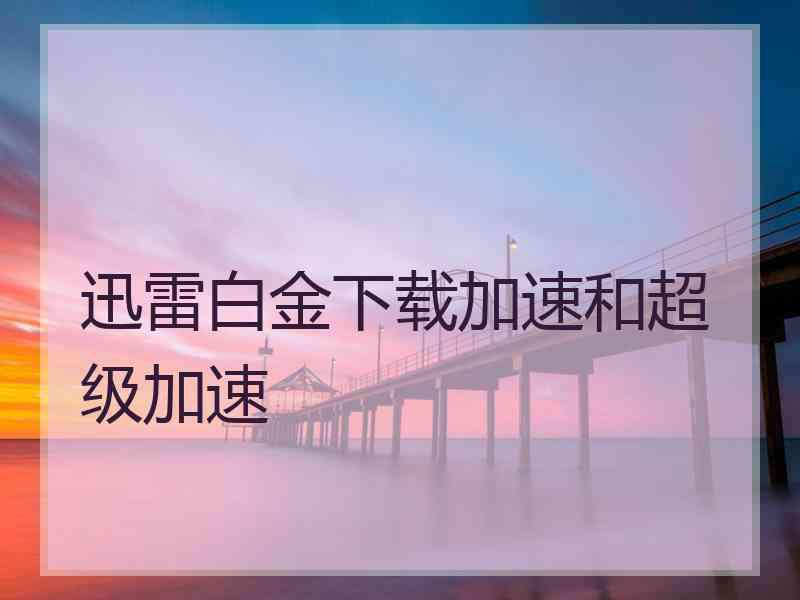 迅雷白金下载加速和超级加速