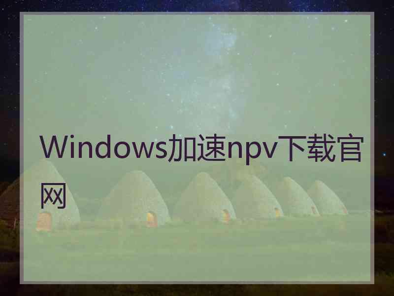 Windows加速npv下载官网