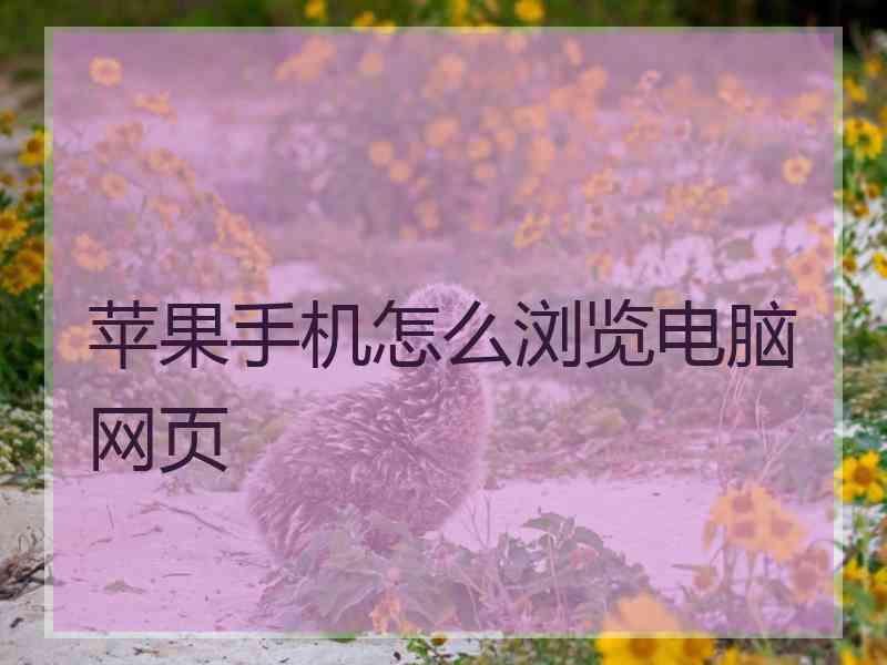 苹果手机怎么浏览电脑网页