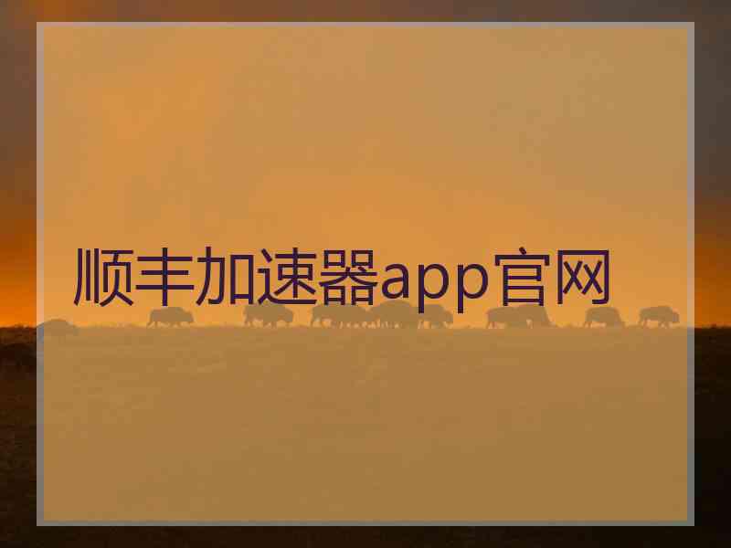 顺丰加速器app官网