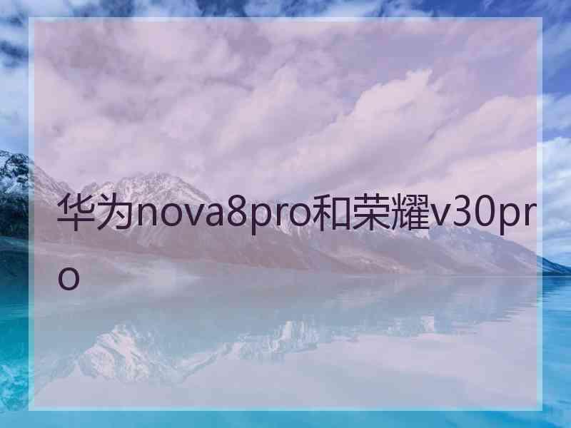 华为nova8pro和荣耀v30pro