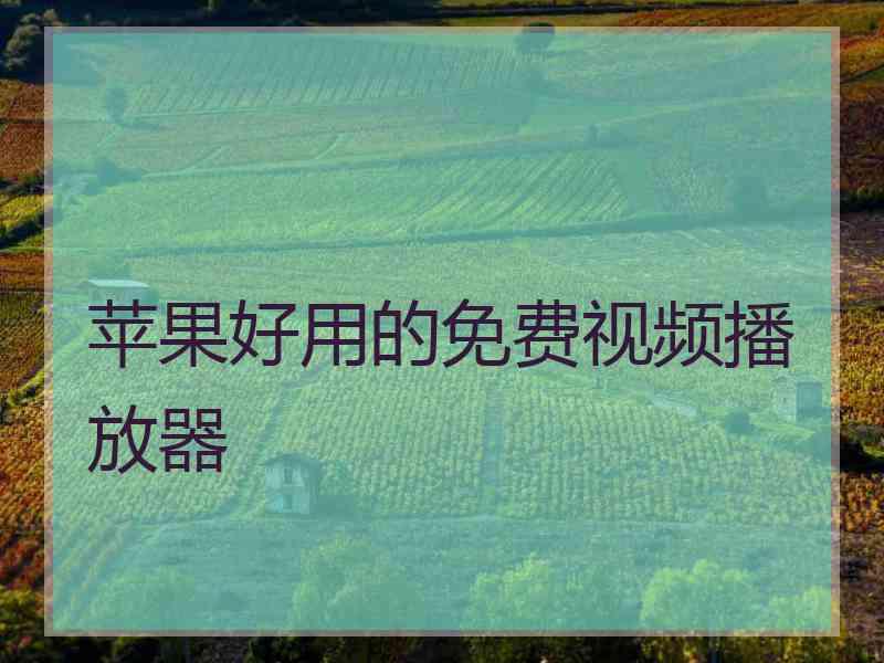 苹果好用的免费视频播放器