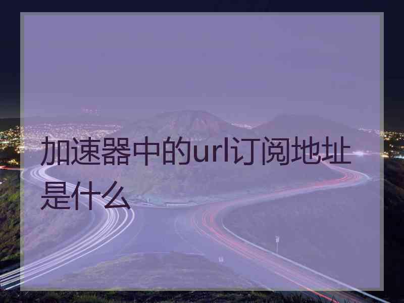 加速器中的url订阅地址是什么